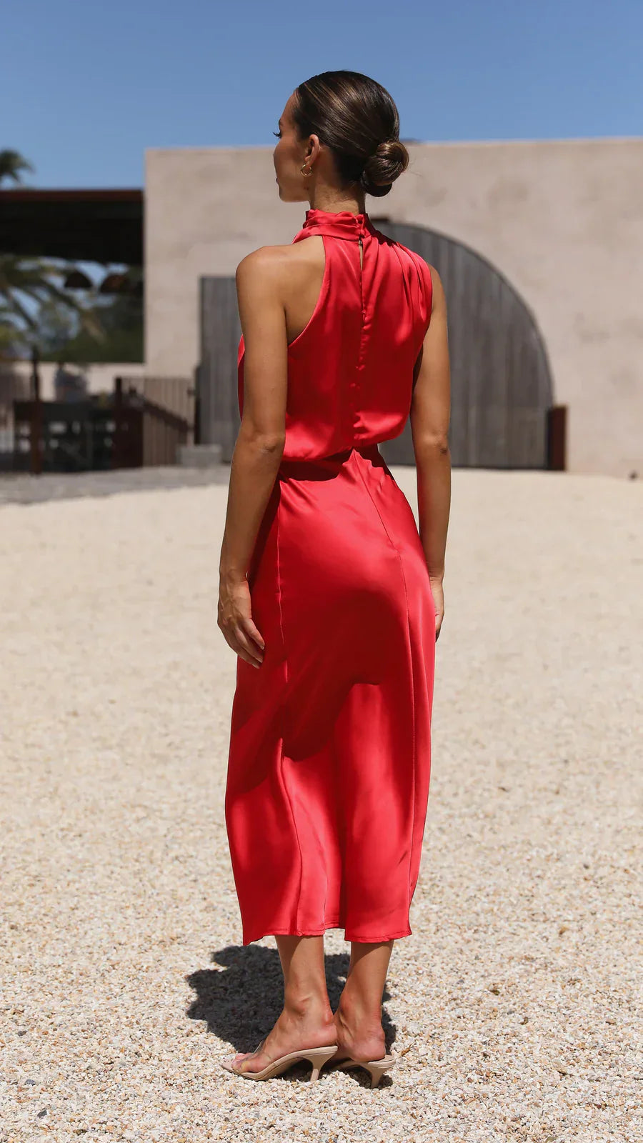 Amara Satin Couture Midi Dress