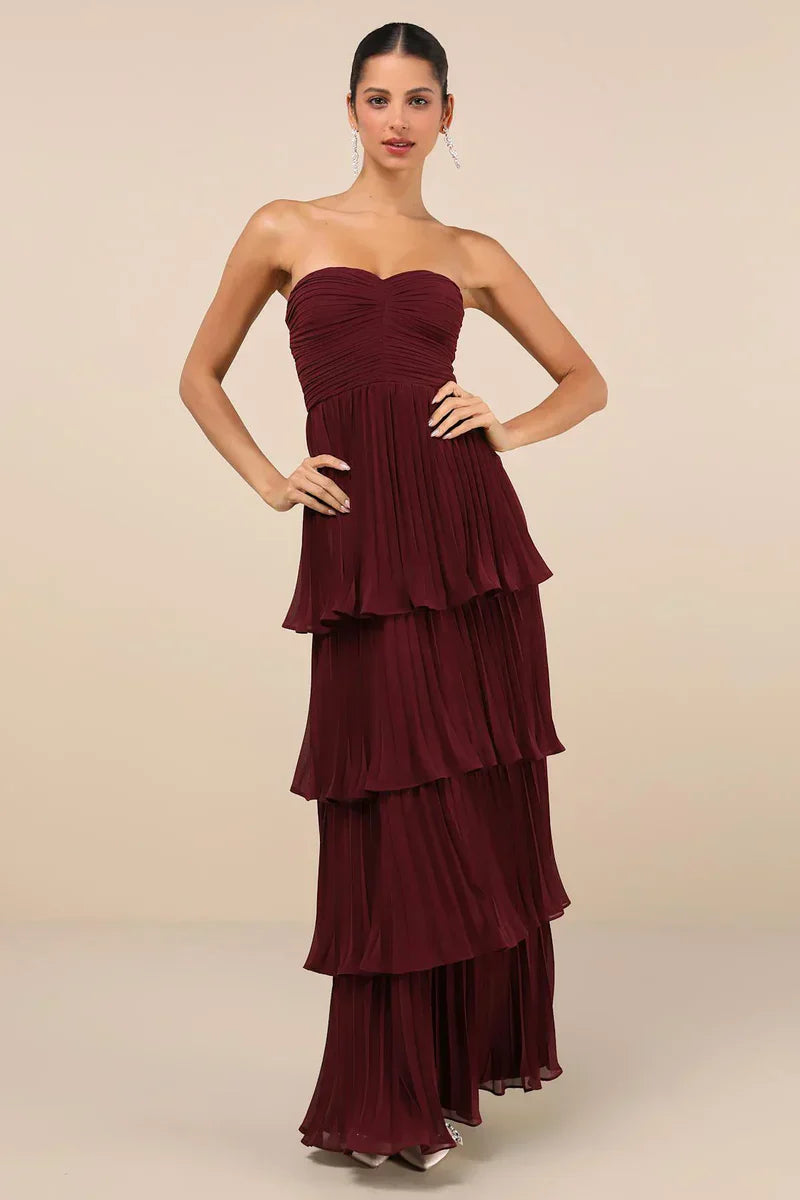 Sukienka maxi Sweetheart Plum