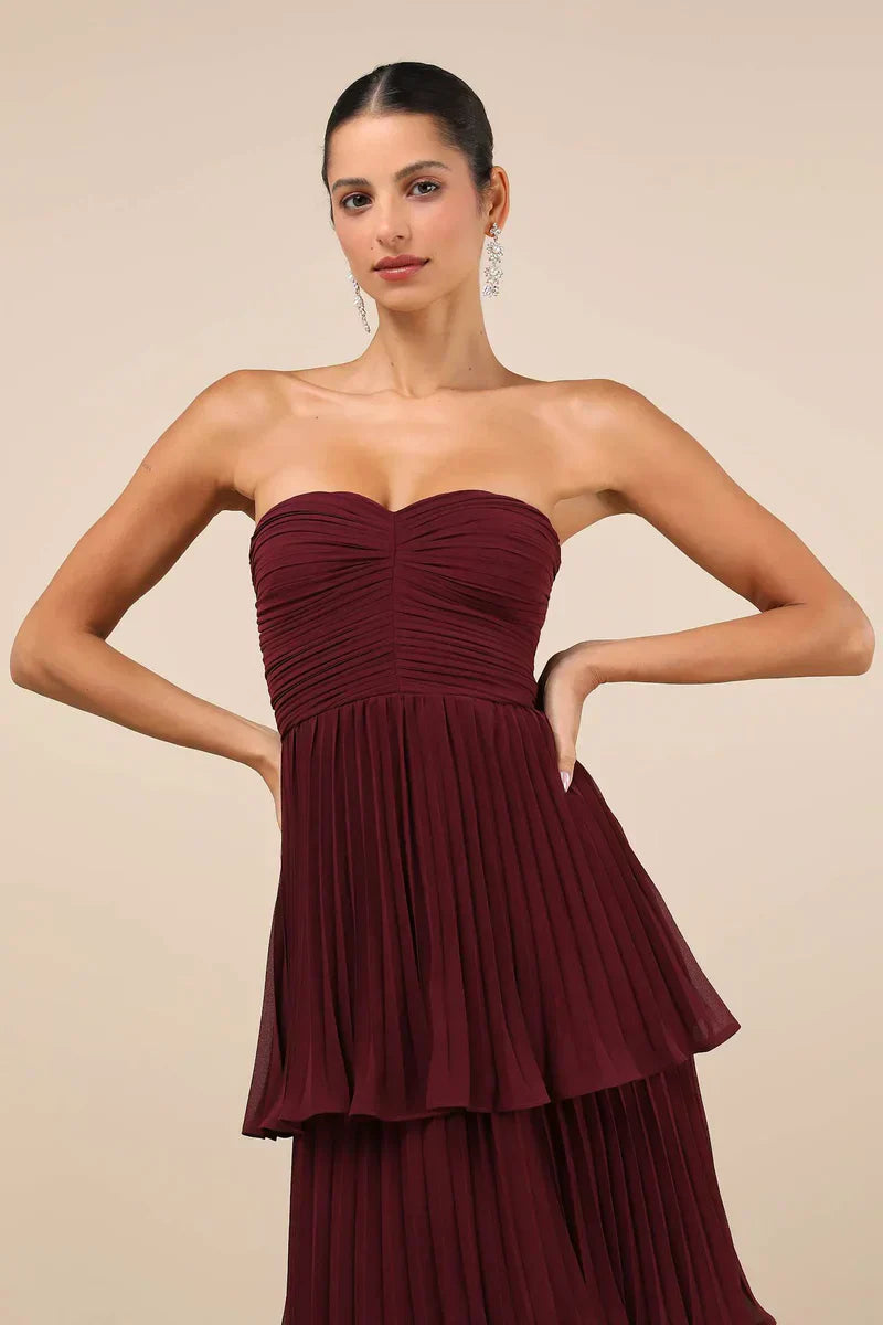 Sukienka maxi Sweetheart Plum
