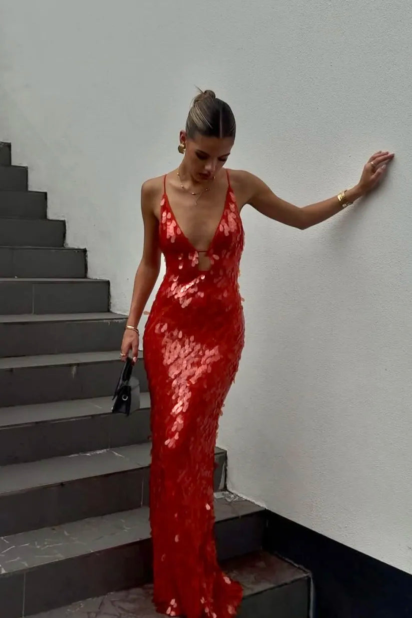 Sukienka Vicky z cekinami maxi