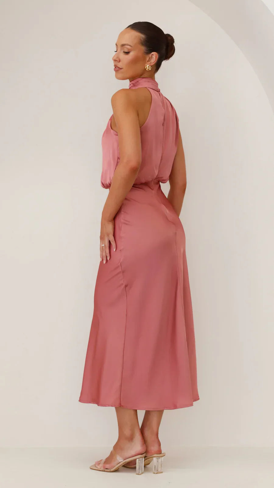 Amara Satin Couture Midi Dress