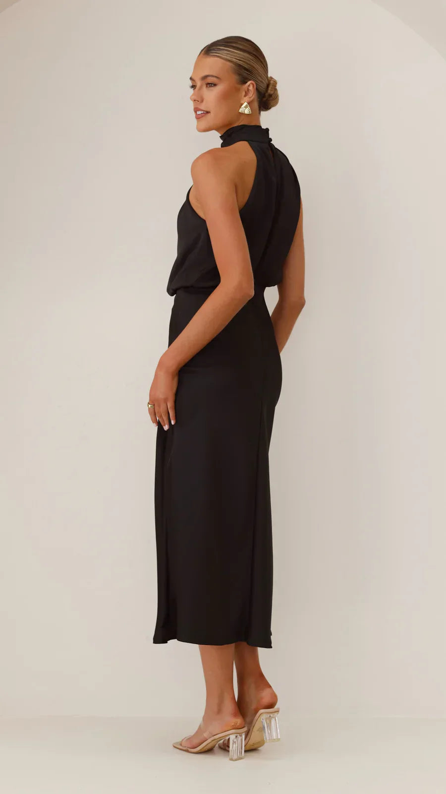 Amara Satin Couture Midi Dress