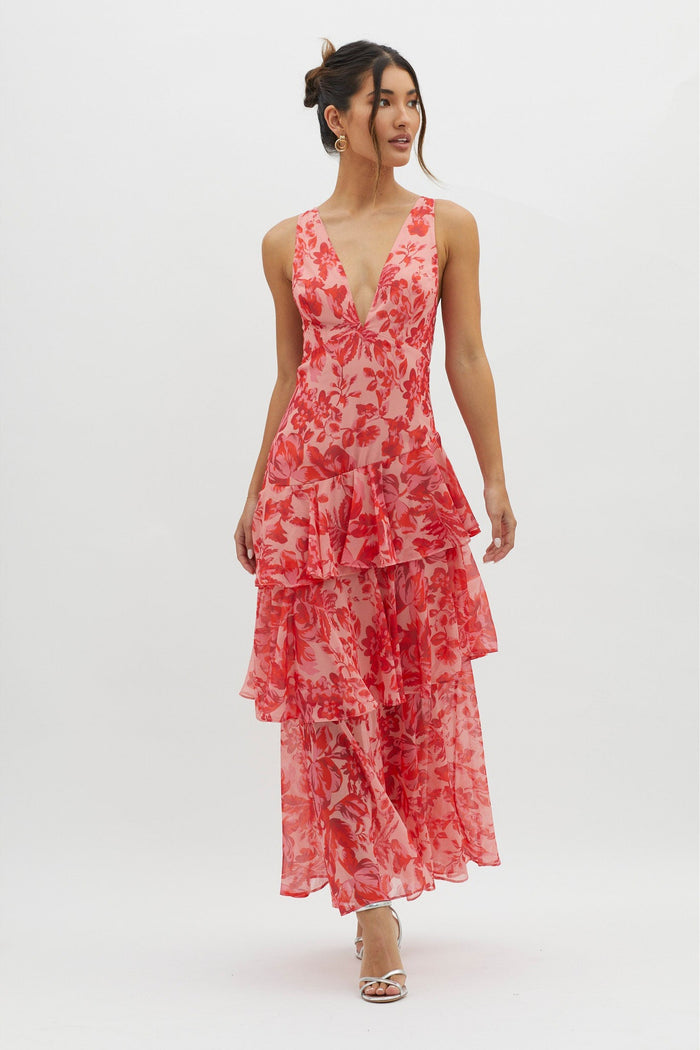 Sukienka maxi Isla Strappy Ruffle