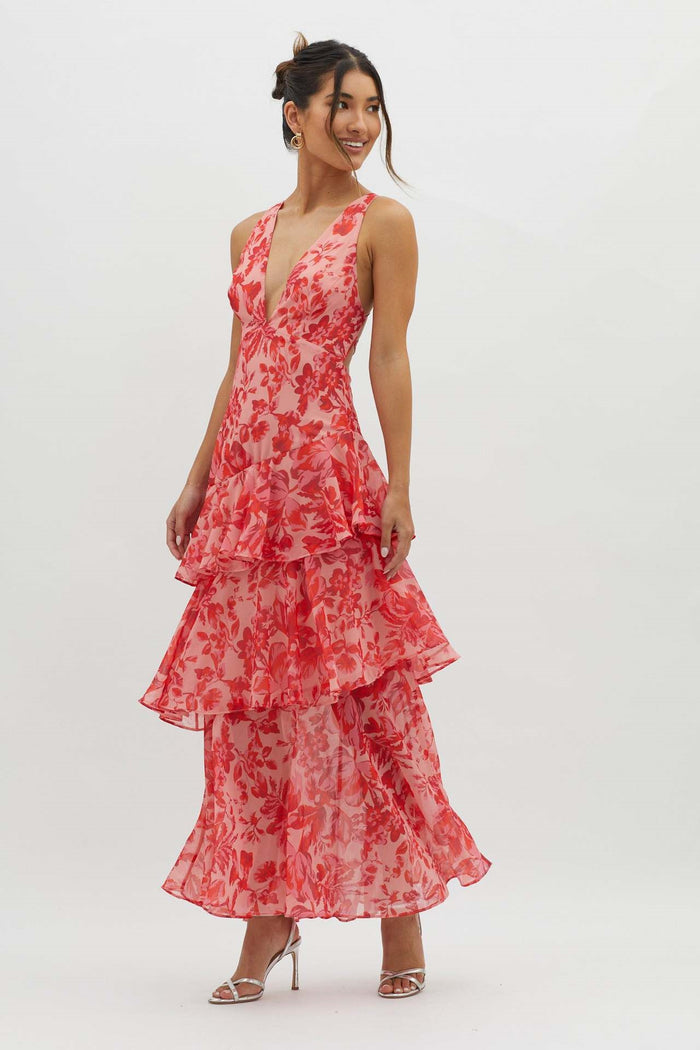 Sukienka maxi Isla Strappy Ruffle