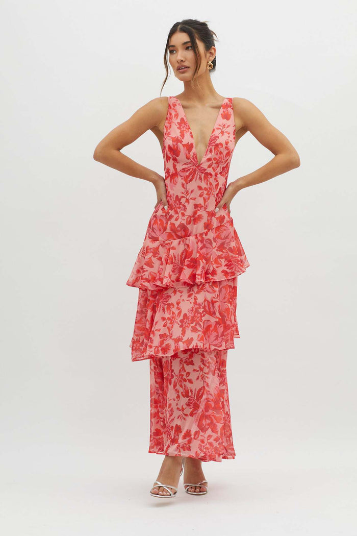 Sukienka maxi Isla Strappy Ruffle
