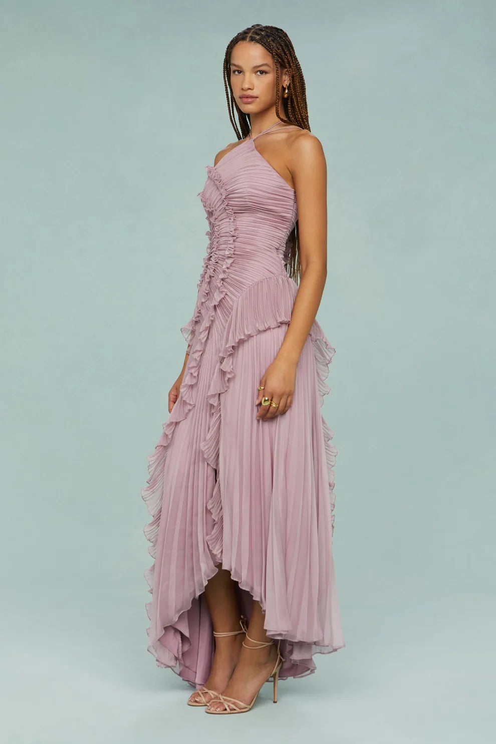Alina Midi Dress with Pleated Skirt