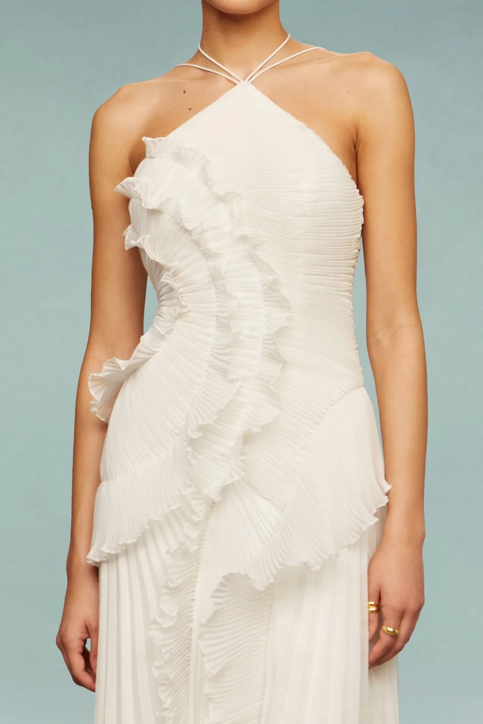 Alina Midi Dress with Pleated Skirt