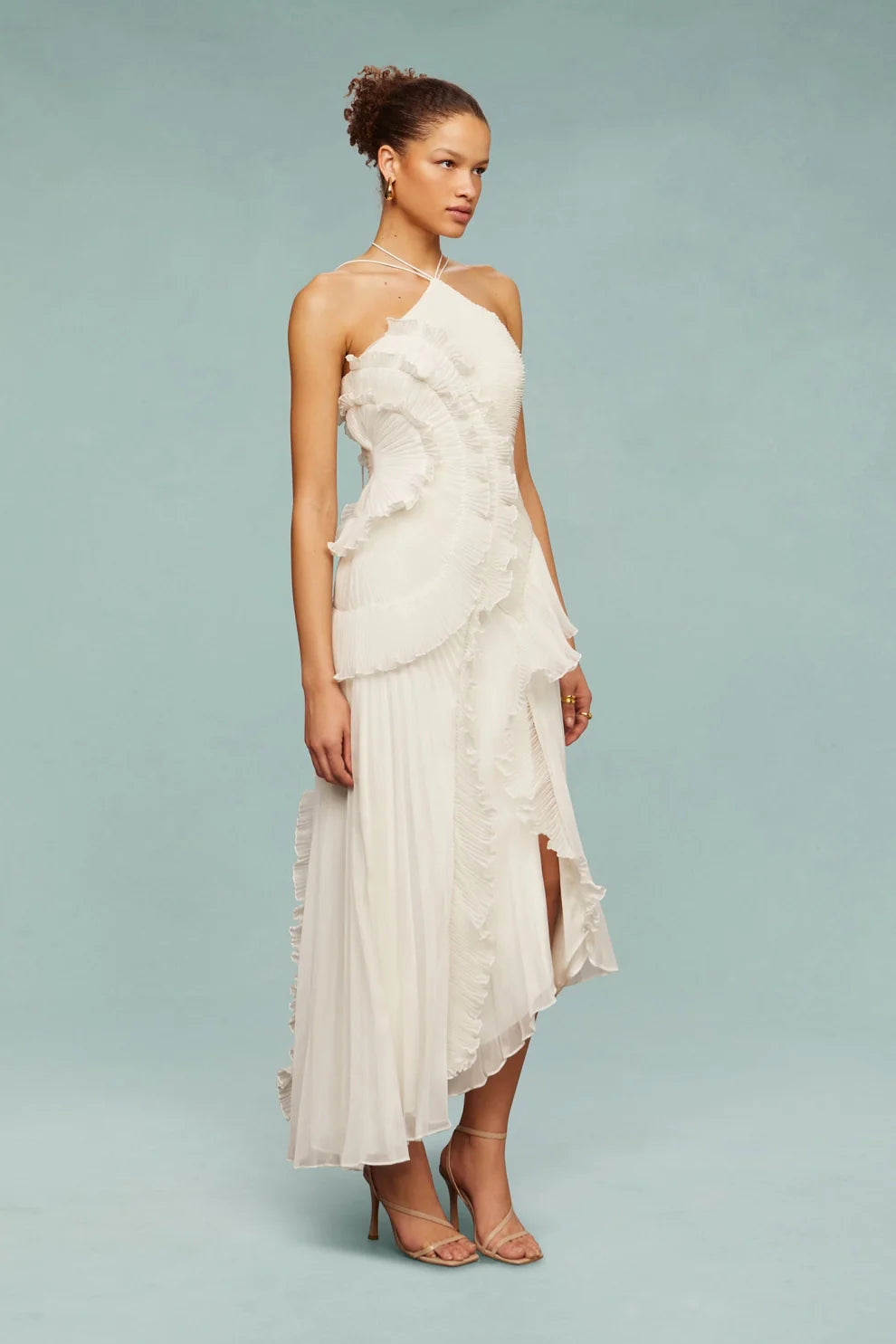 Alina Midi Dress with Pleated Skirt