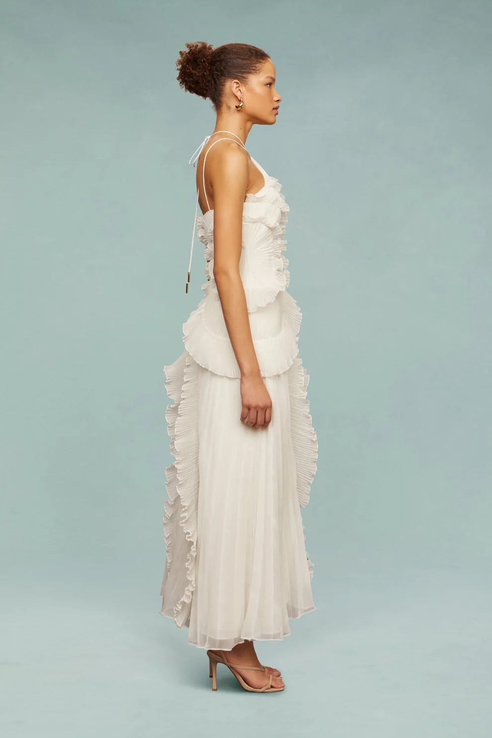 Alina Midi Dress with Pleated Skirt