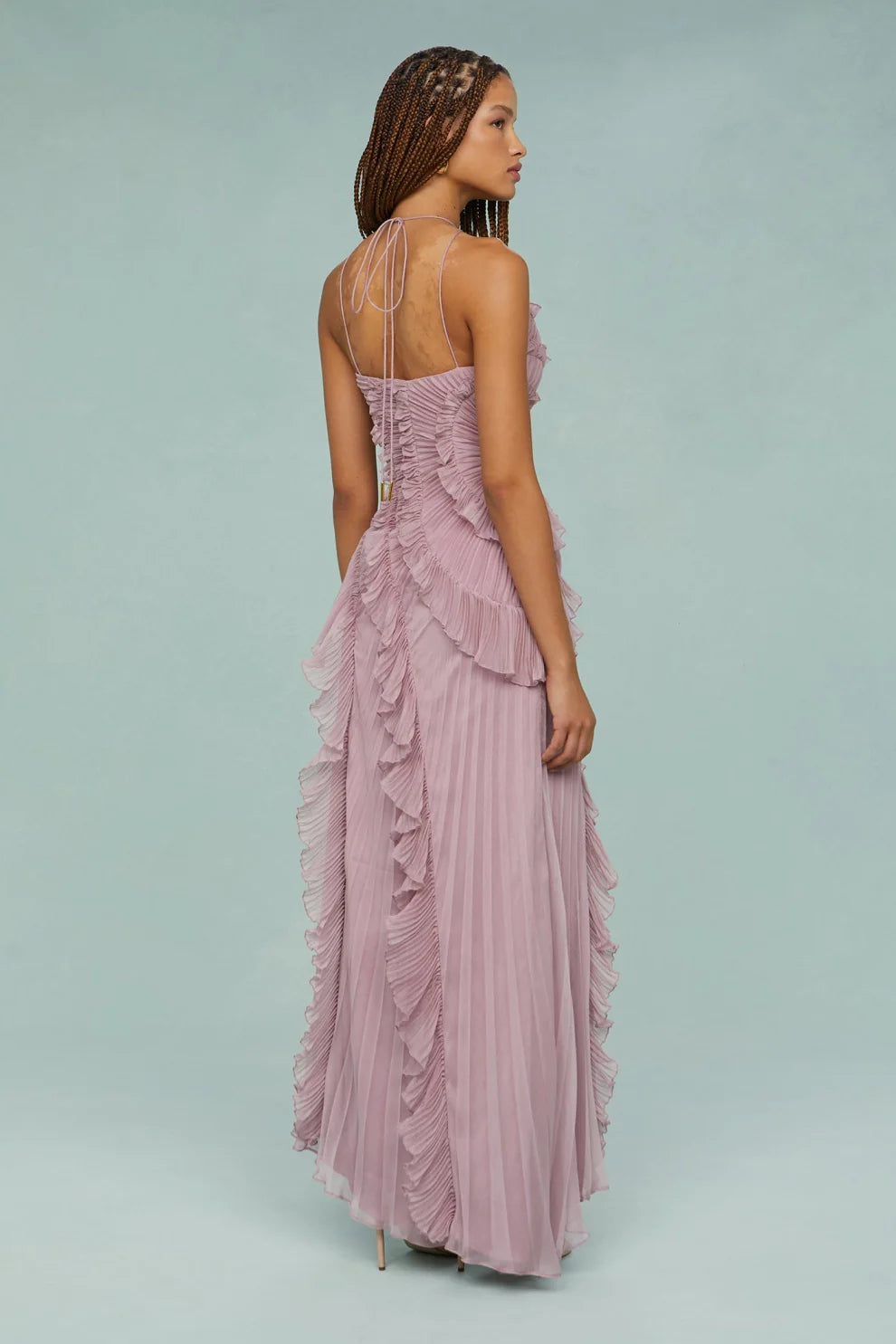 Alina Midi Dress with Pleated Skirt