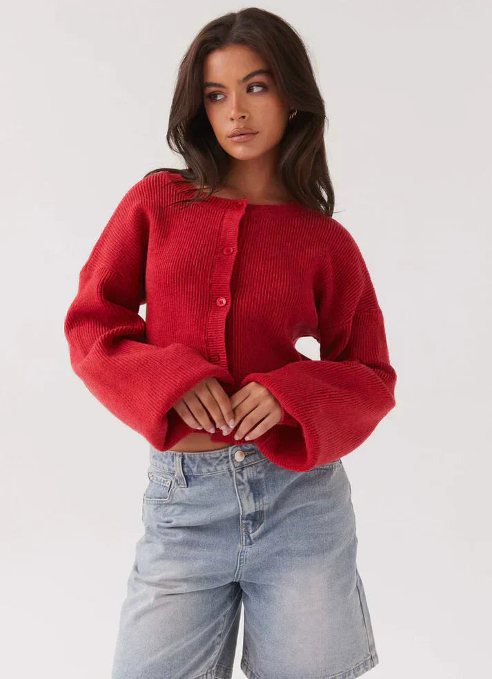 Nina | Czerwony kardigan