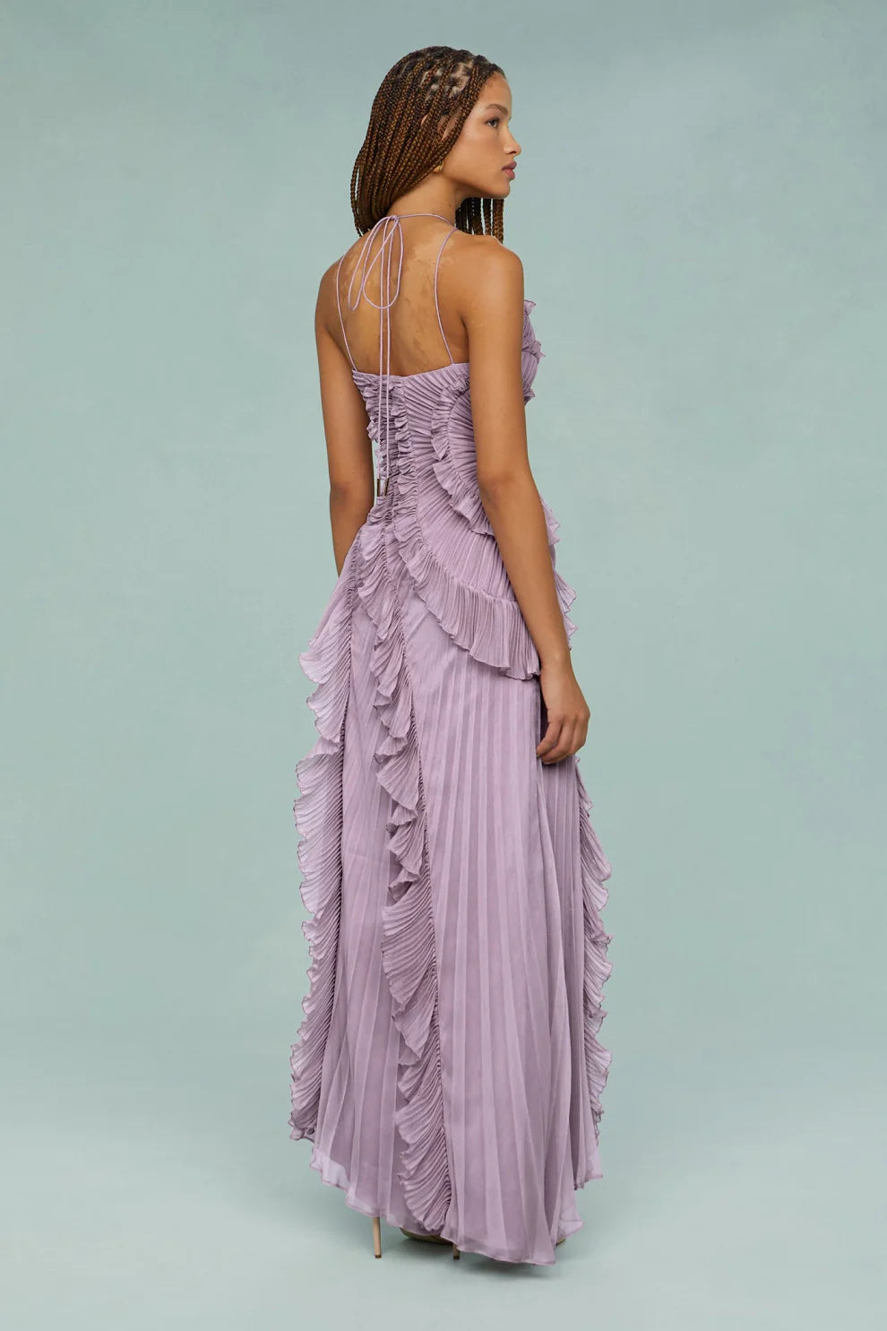 Alina Midi Dress with Pleated Skirt