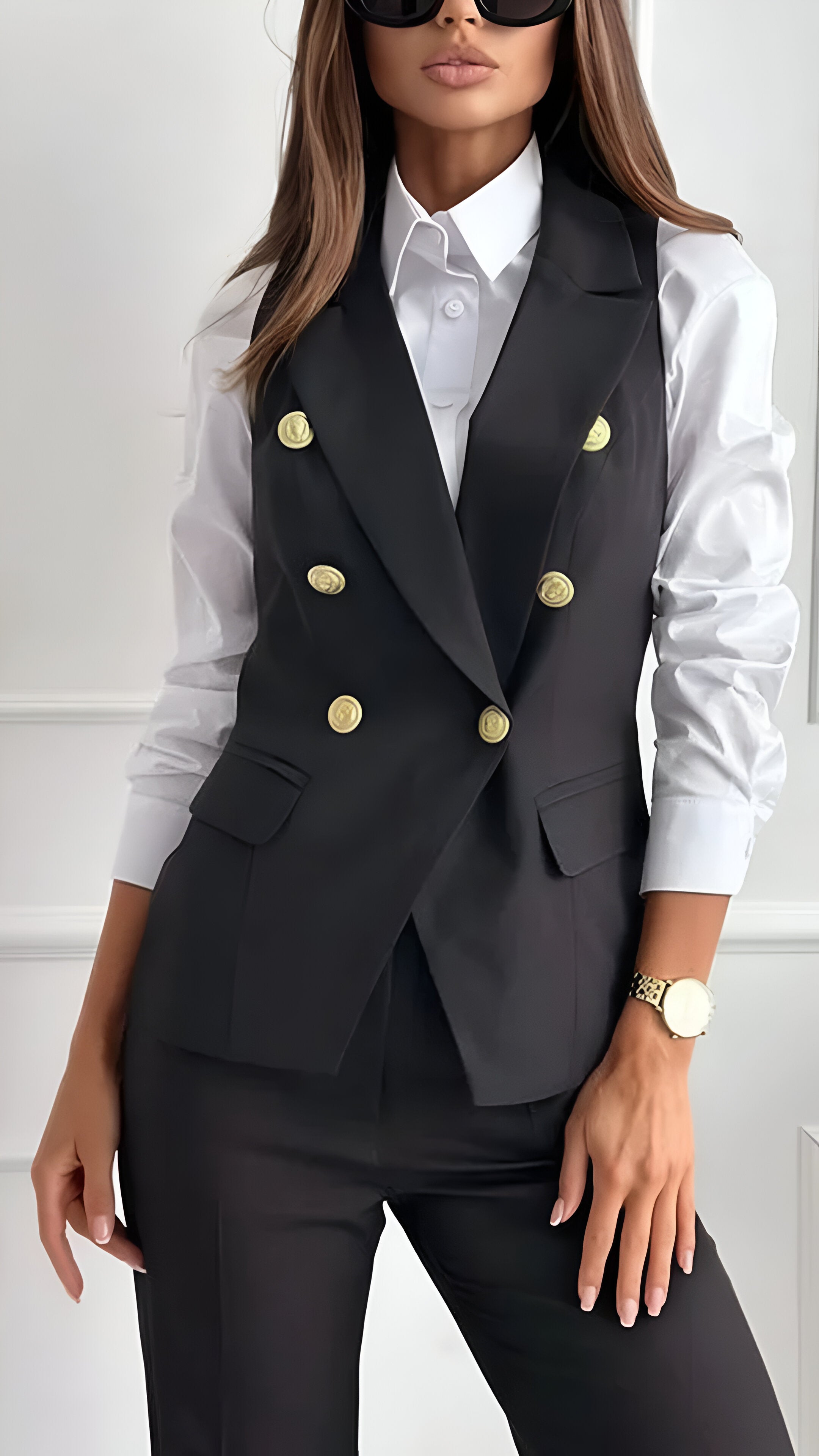 Danica | Elegant Double-Breasted Vest Set